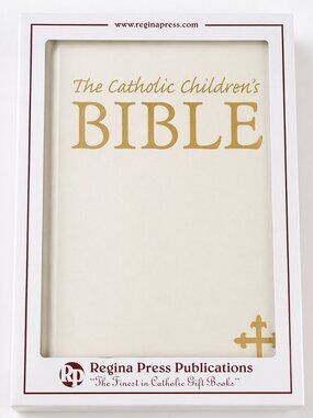 Catholic Children’s Bible White Hardcover | Illustrated | Keepsake Gift | w/ Box